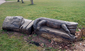 A sculpted seat on Beeston Green March 2010